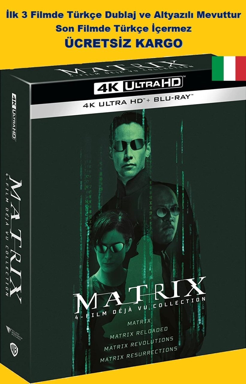Matrix 4 Film Collection 4K Ultra HD+Blu-Ray 8 Disk Karton Kutulu