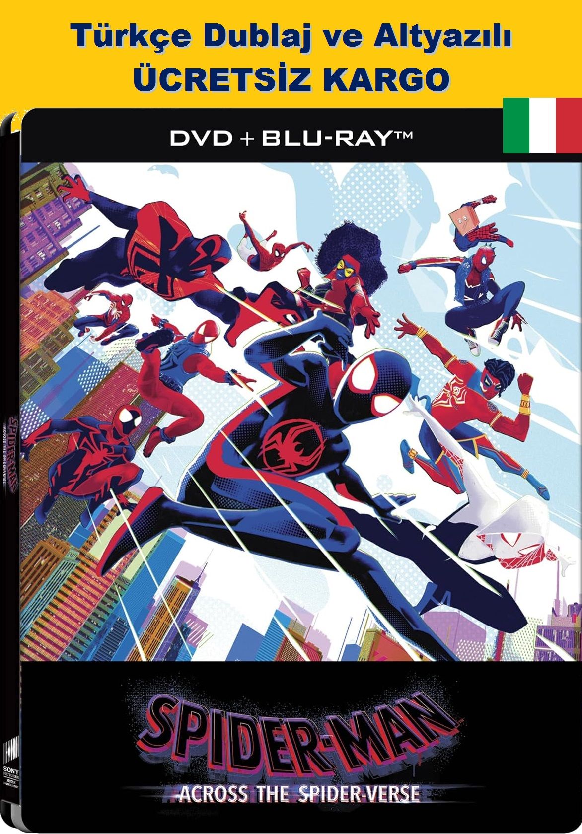 Spider-Man Across The Spider-Verse - Örümcek Adam Örümcek Evrenine Geçiş Blu-RayDVD Steelbook  2 Disk