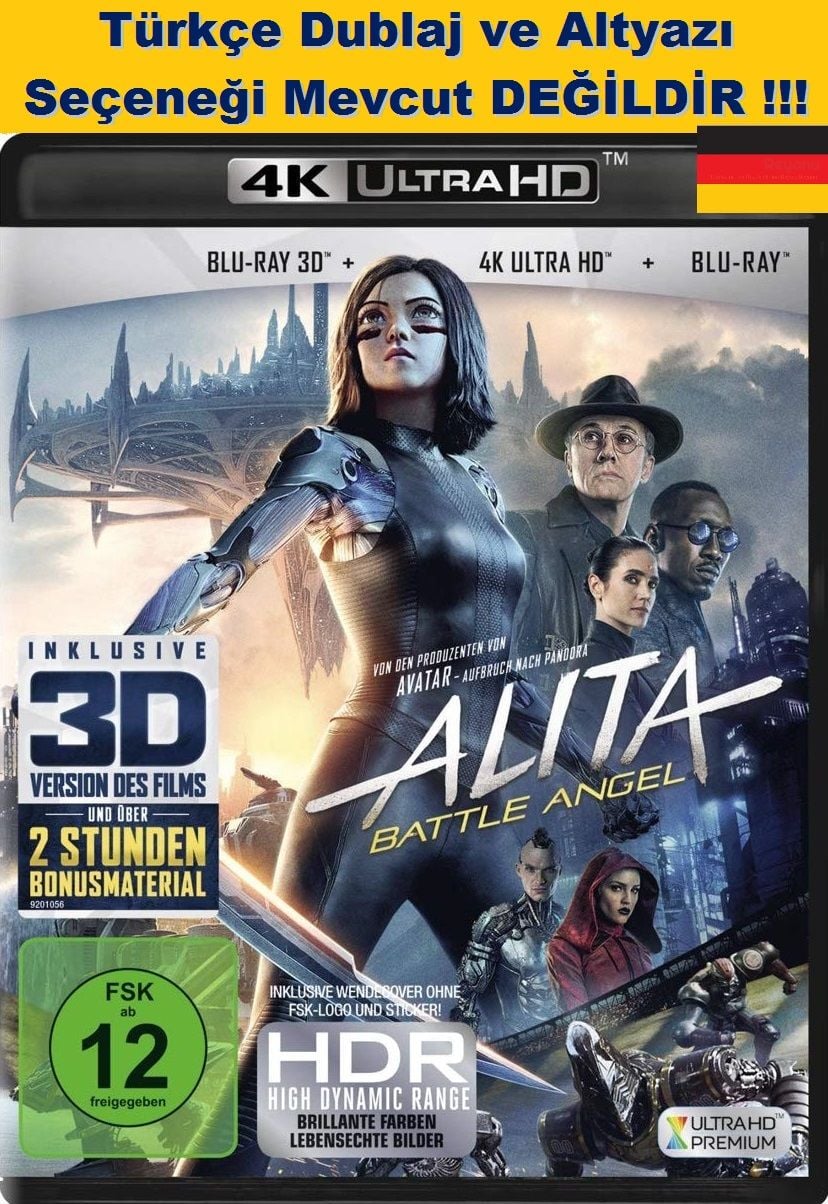 Alita Battle Angel - Alita Savaş Meleği 4K Ultra HD+3D+2D Blu-Ray 3 Disk