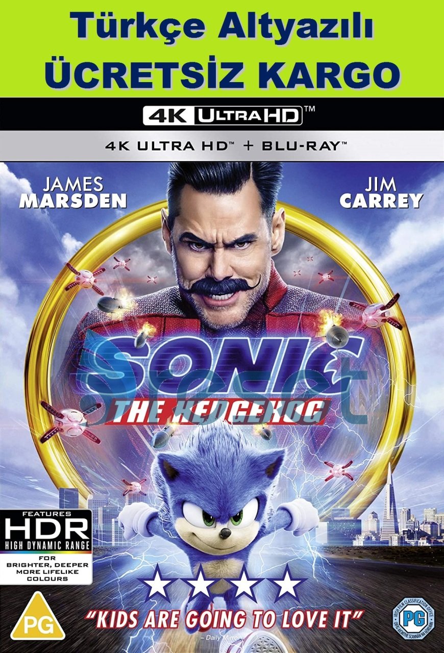 Sonic The Hedgehog - Kirpi Sonic 4K Ultra HD+Blu-Ray 2 Disk Karton Kılıflı