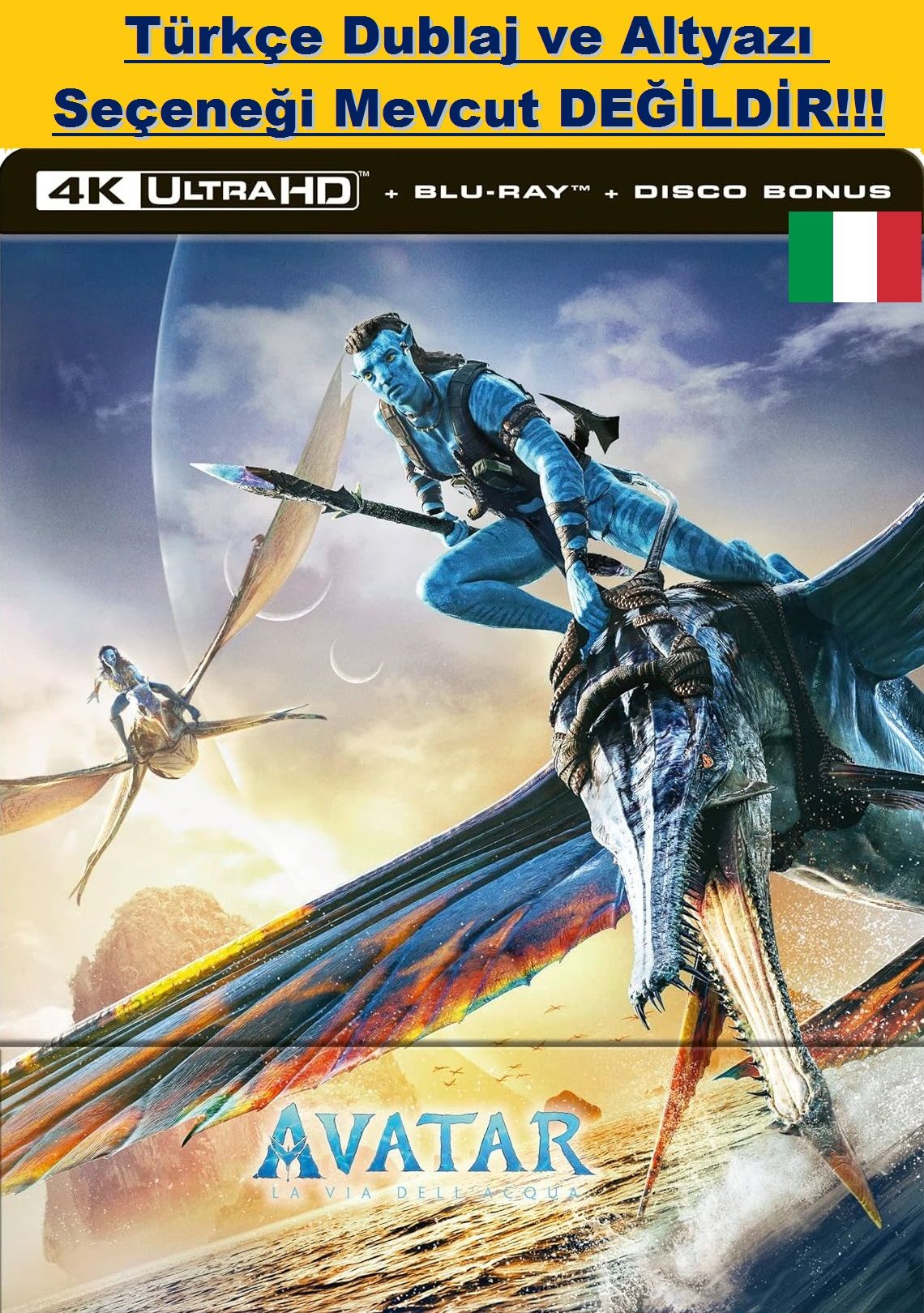 Avatar The Way of Water - Avatar Suyun Yolu 4K Ultra HD+Blu-Ray Steelbook 3 Disk