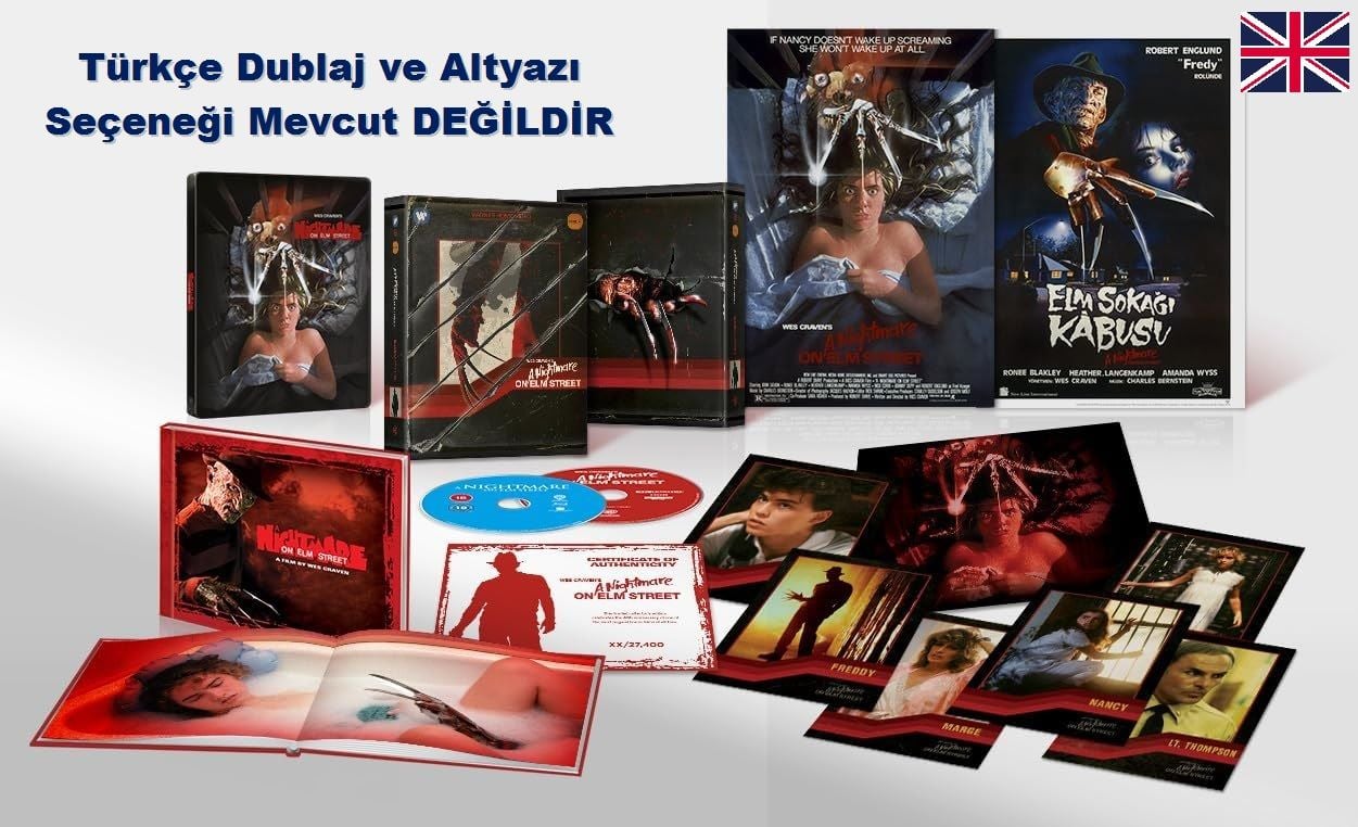 A Nightmare on Elm Street 40th Anniversary Collectors Edition with - Elm Sokağı Kabusu 40. Yıl Koleksiyon Versiyonu 4K Ultra HD+Blu-Ray Steelbook Karton Kılıflı