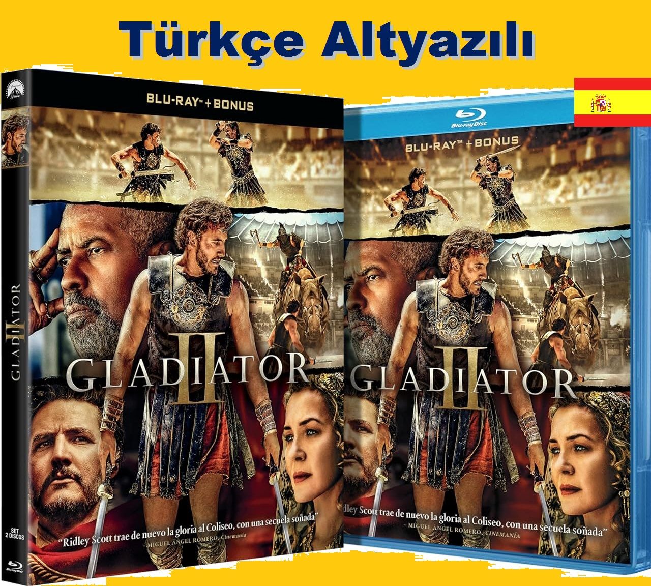 Gladiator II - Gladyatör II Blu-Ray+Bonus 2 Diskli Karton Kılılı