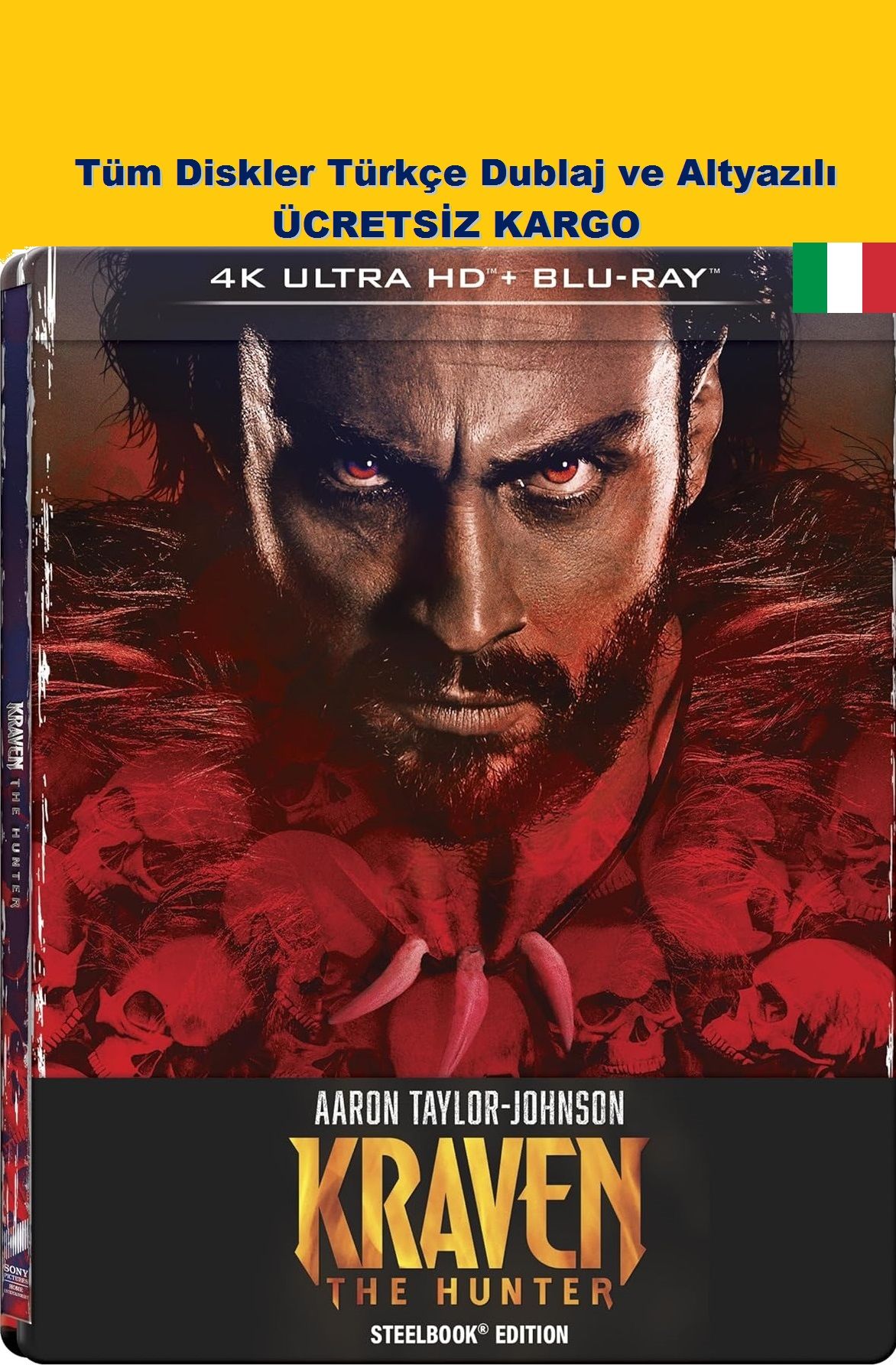 Kraven The Hunter - Avcı Kraven 4K Ultra HD+Blu-Ray 2 Disk Steelbook