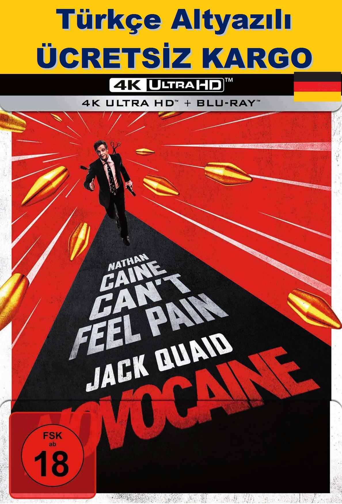 Novocaine - Acıya Yer Yok 4K Ultra HD+Blu-Ray 2 Disk Steelbook