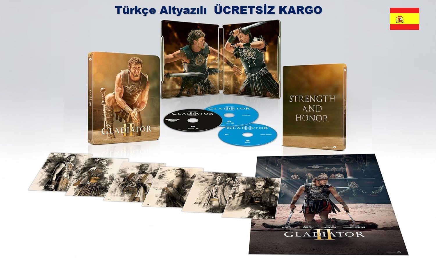 Gladiator II - Gladyatör II 4K Ultra HD+Blu-Ray+Bonus 3 Diskli Steelbook