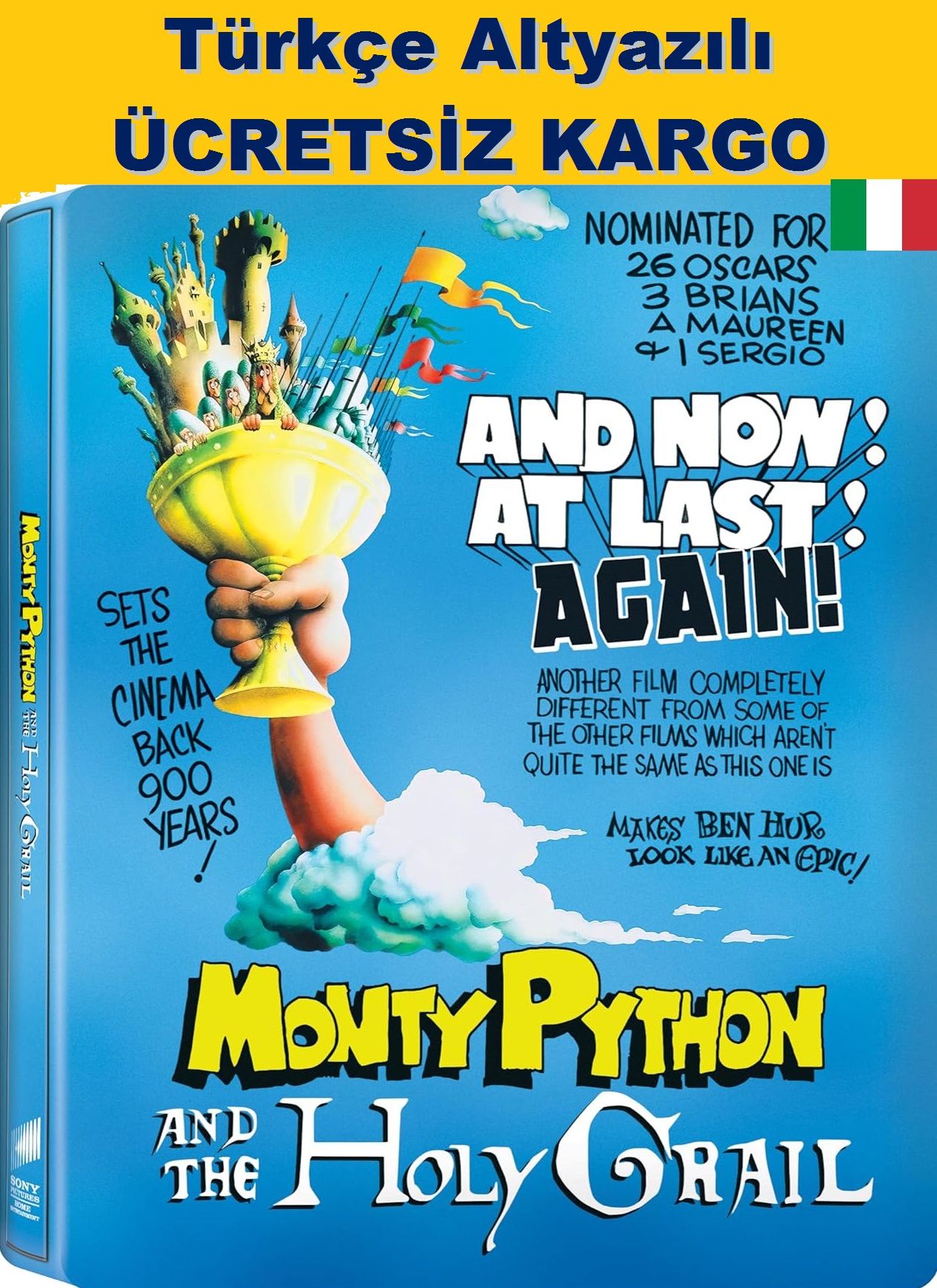 Monty Python and the Holy Grail - Monty Python  Kutsal Kase 4K Ultra HD+Blu-Ray 2 Diskli Steelbook