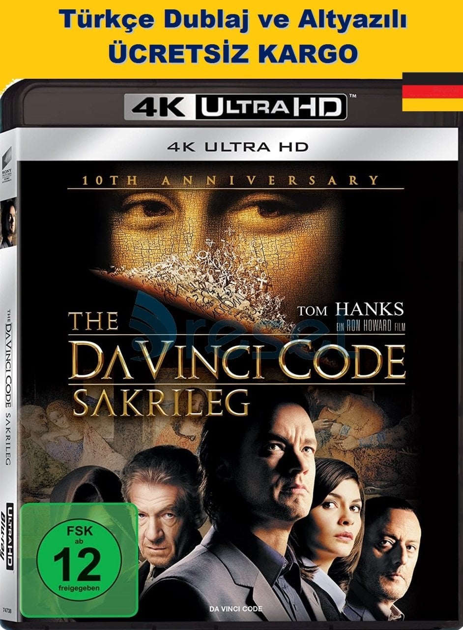 Da Vinci Code - Da Vinci Şifresi 4K Ultra HD+Blu-Ray Tek Disk Karton Kılflı