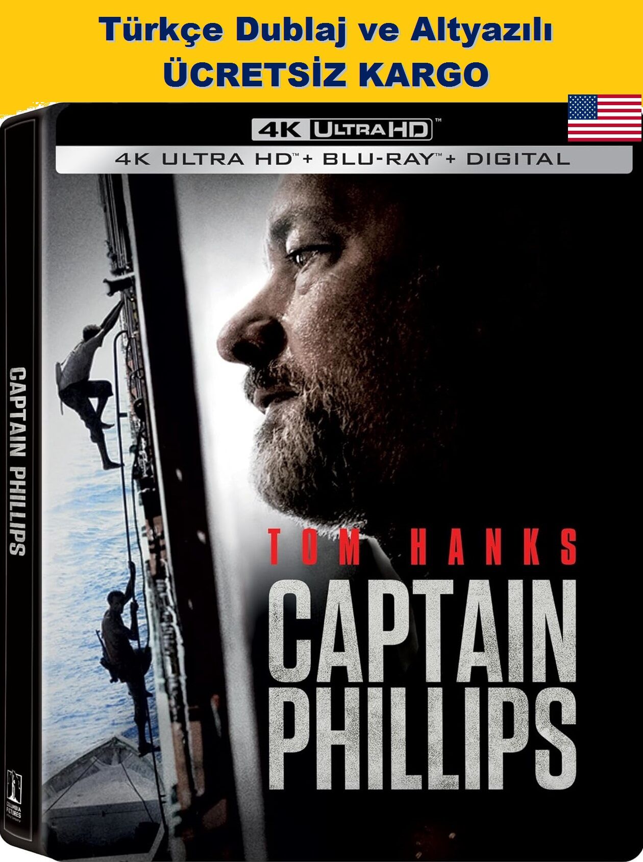Captain Phillips - Kaptan Phillips 4K Ultra HD+Blu-Ray Steelbook 2 Disk(