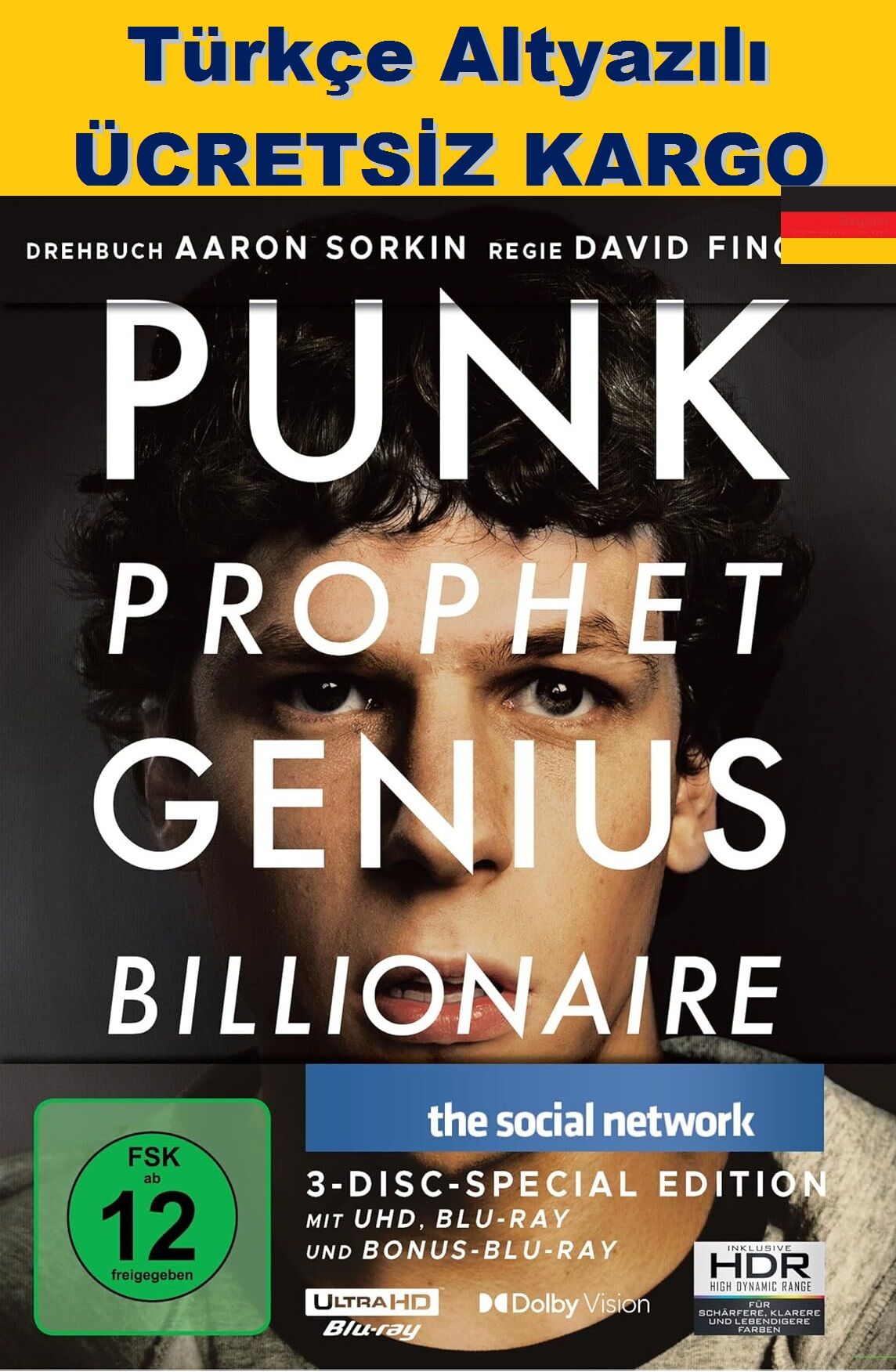 Social Network - Sosyal Ağ 4K Ultra HD+Blu-Ray 3 Disk Steelbook