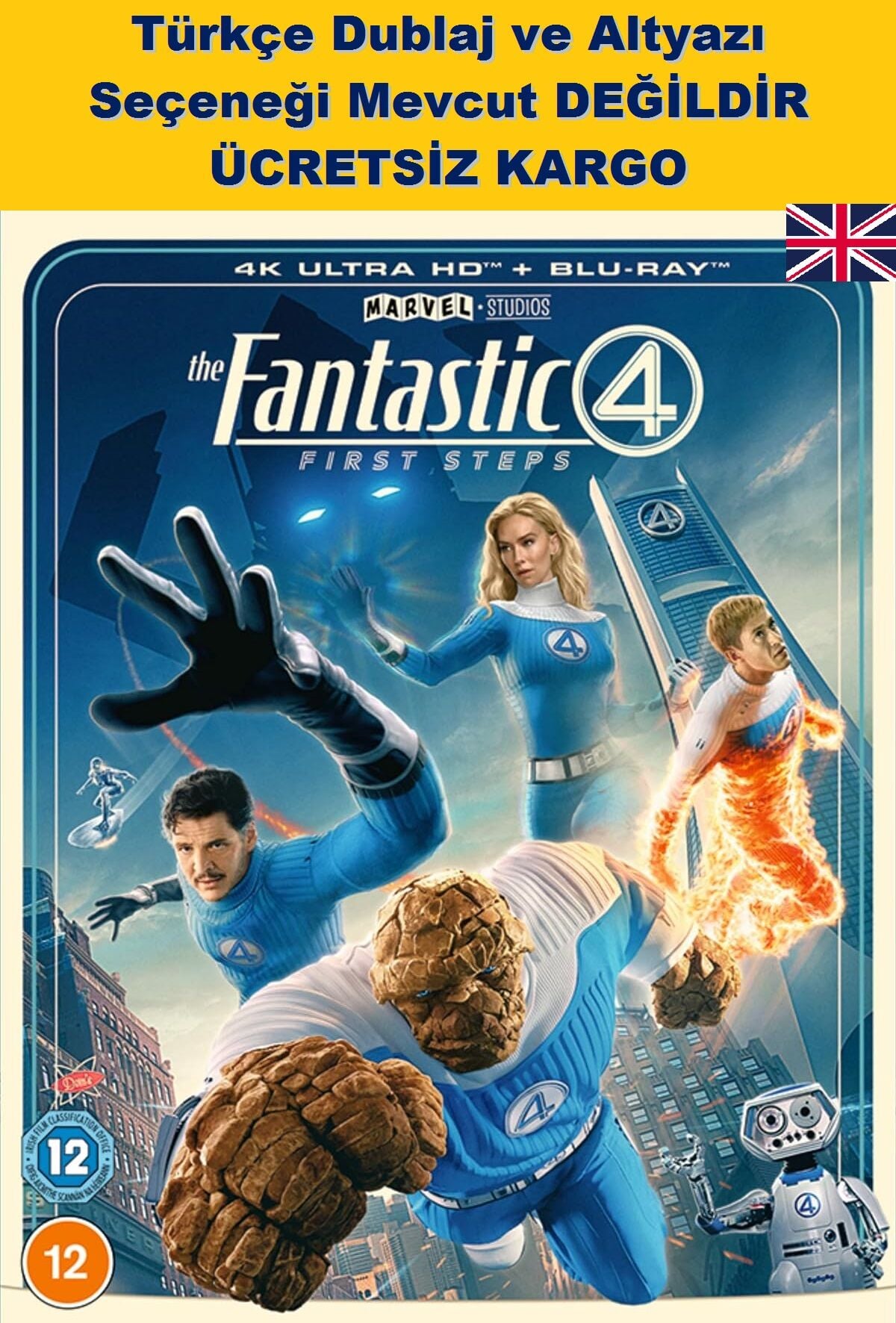 The Fantastic Four: First Steps - Fantastik Dörtlü İlk Adımlar 4K Ultra HD+Blu-Ray 2 Diskli Karton Kılıflı