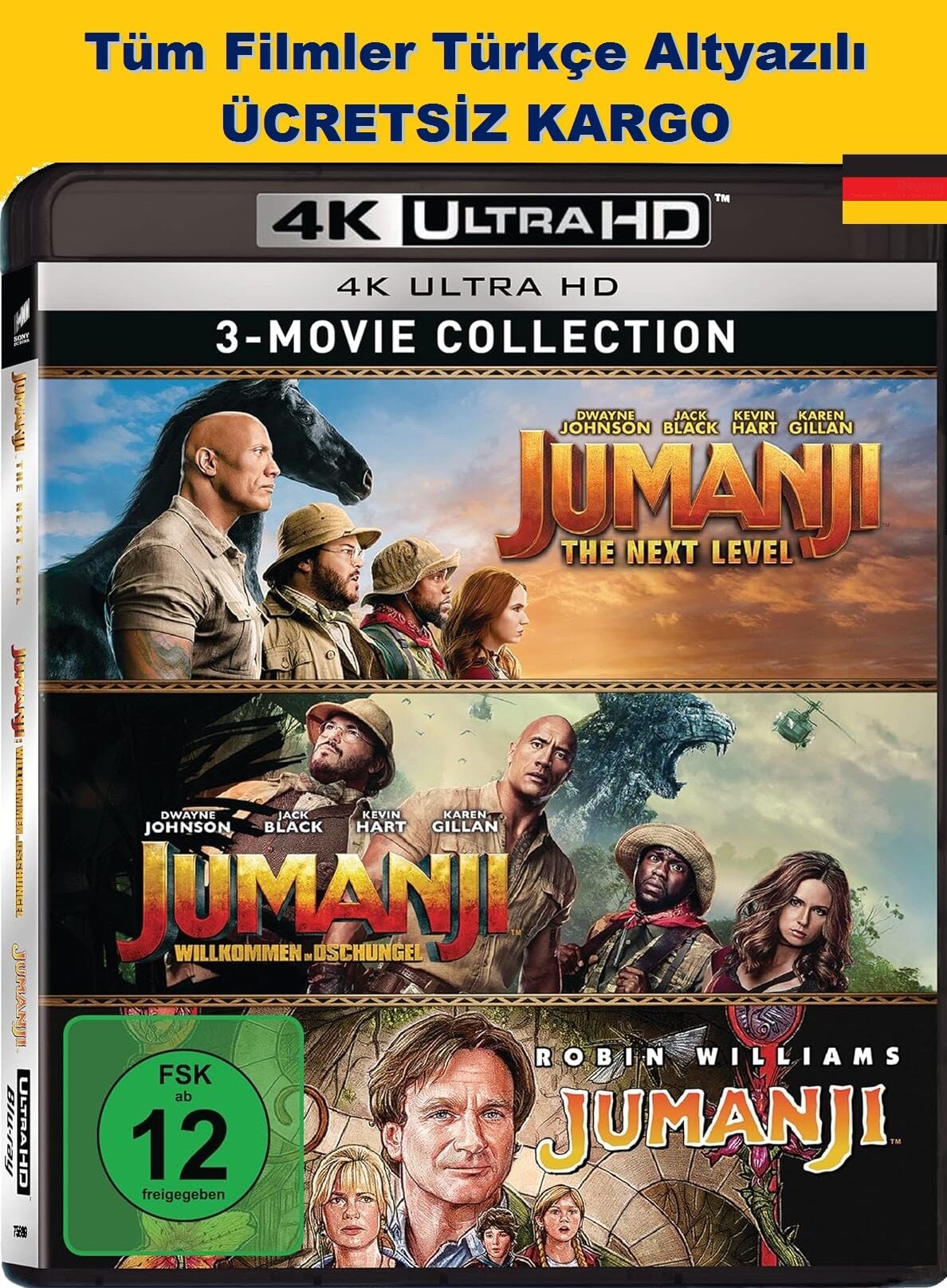 Jumanji 3 Film Collection 4K Ultra HD  3 Disk
