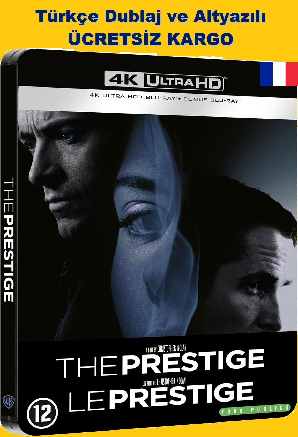 The Prestige - Prestij 4K Ultra HD+Blu-Ray+Bonus 3 Diskli Steelbook